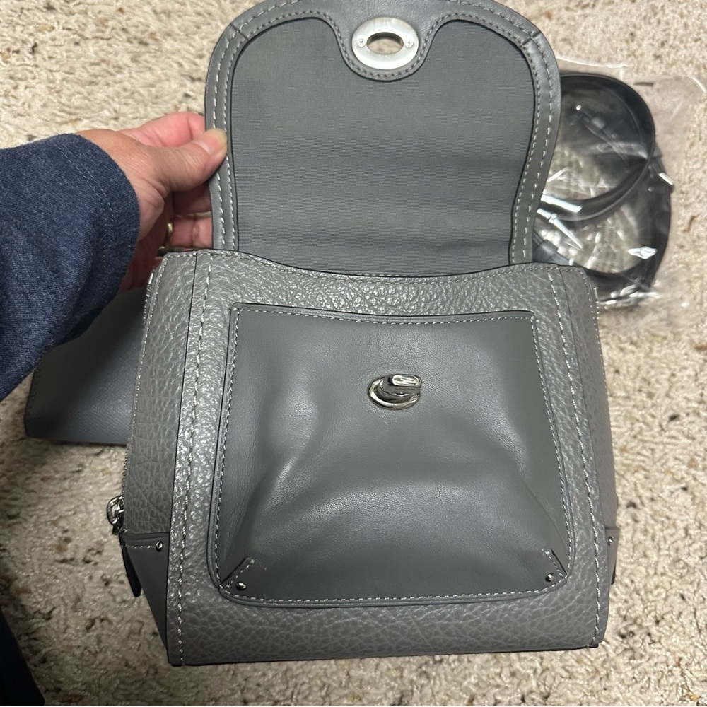 Mini Coach Faye Gray Leather Backpack - Picture 5 of 16